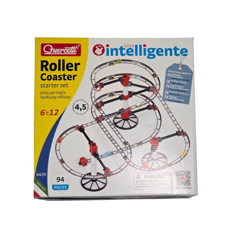 Quercetti Roller Coaster Starter Set 6429 Marble Run 94 Pieces STEAM Toy Italy